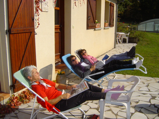 la pause au soleil de ces dames